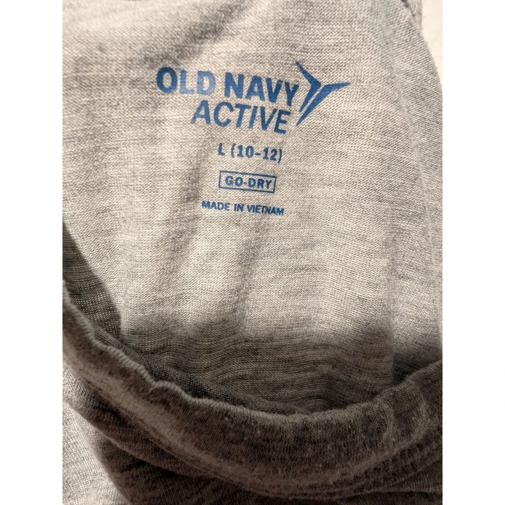 Old Navy Active Girls Go-Dry Tank Top Heather Gray Athletic Shirt L 10-12
